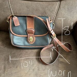Coach Sheridan blue brown Leather Crossbody Bag